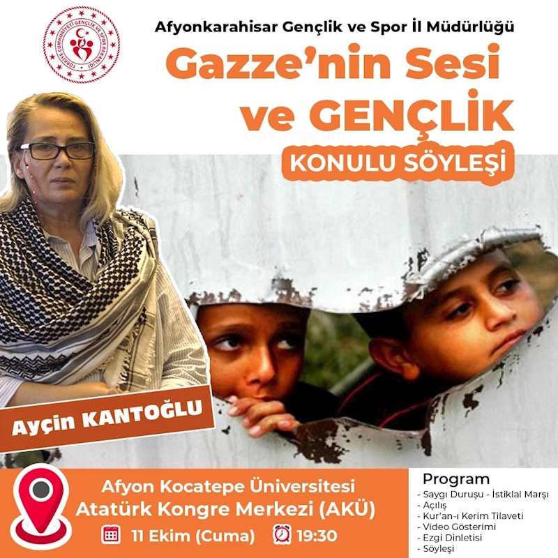 Afyonkarahisar’da “Gazze’nin Sesi ve Gençlik” konulu söyleşi
