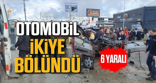 Kazada Otomobil İkiye Bölündü