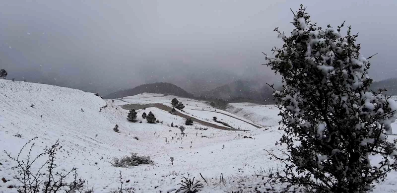 Abant Gölü’nün yüksek kesimleri beyaz örtüyle kaplandı
