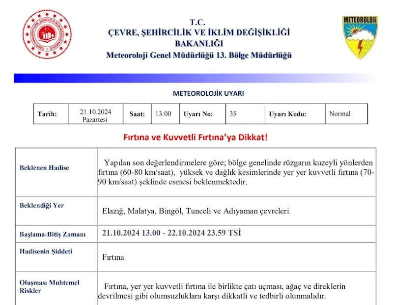 Meteorolojiden 5 il için ’fırtına’ uyarısı
