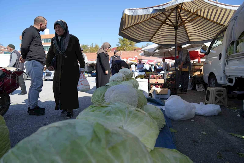 Erzincan’da turşuluk ve yemeklik lahanalar tezgahta yerini aldı
