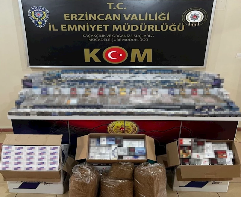 Erzincan’da kaçak sigara ve makaron ele geçirildi
