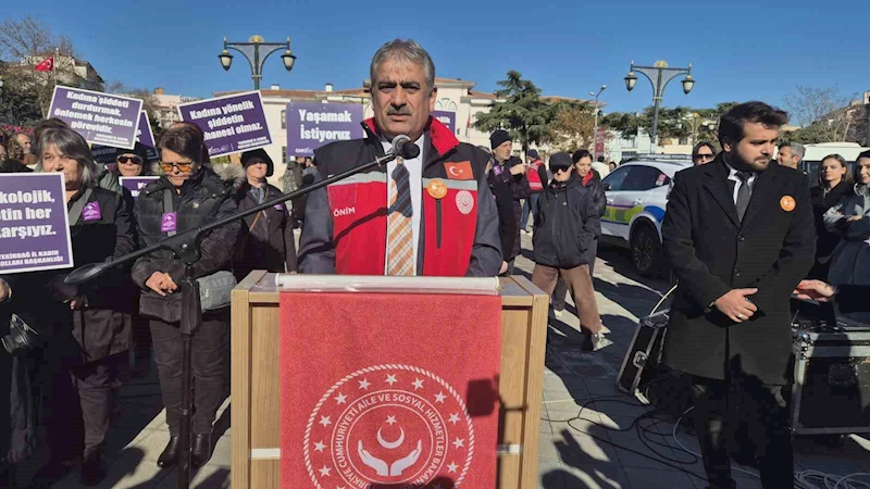 Tekirdağ’da kadına yönelik şiddete karşı anlamlı yürüyüş
