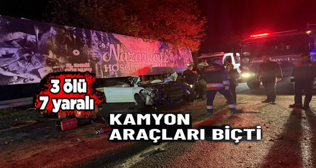 7 Aracı Biçti: 3 Ölü, 7 Yaralı