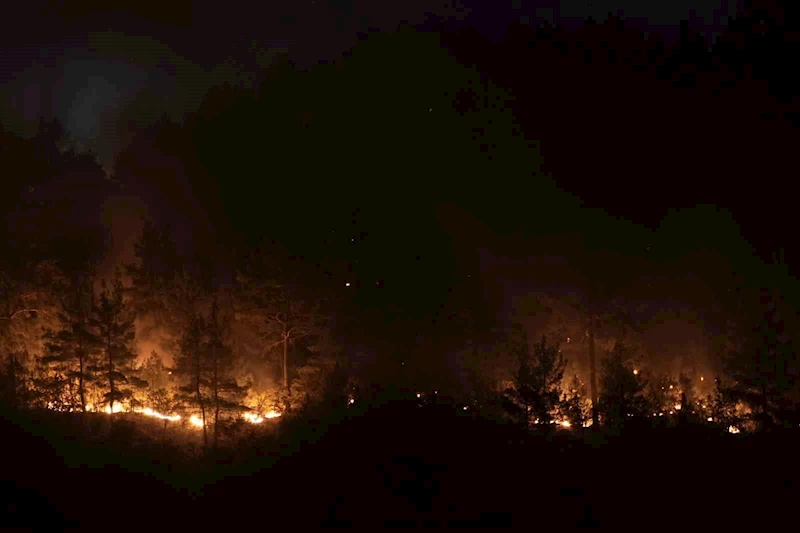 Bursa-Balıkesir il sınırındaki orman yangınına 8. saatinde müdahale devam ediyor
