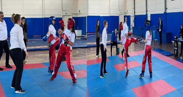 Okul Sporları Kick Boks Maçları Nefesleri Kesti