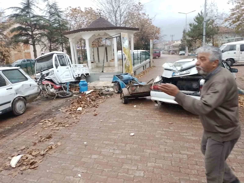 Isparta’da freni boşalan kamyon ortalığı savaş alanına çevirdi
