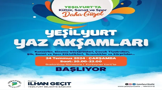 Yeşilyurt’ta Yaz Akşamları Renkli Programlarla Hareketleniyor