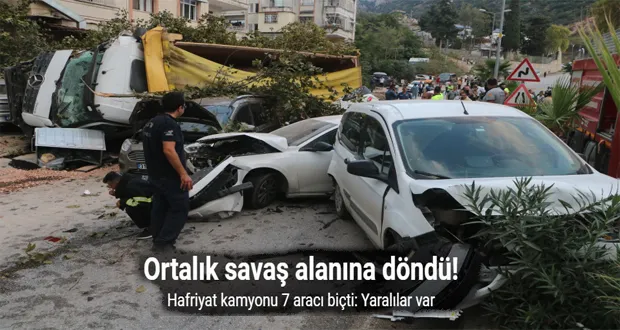 Hafriyat Kamyonu 7 Aracı Biçti: Yaralılar Var