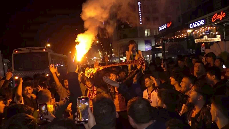 Erzurum’da Galatasaray taraftarının galibiyet coşkusu
