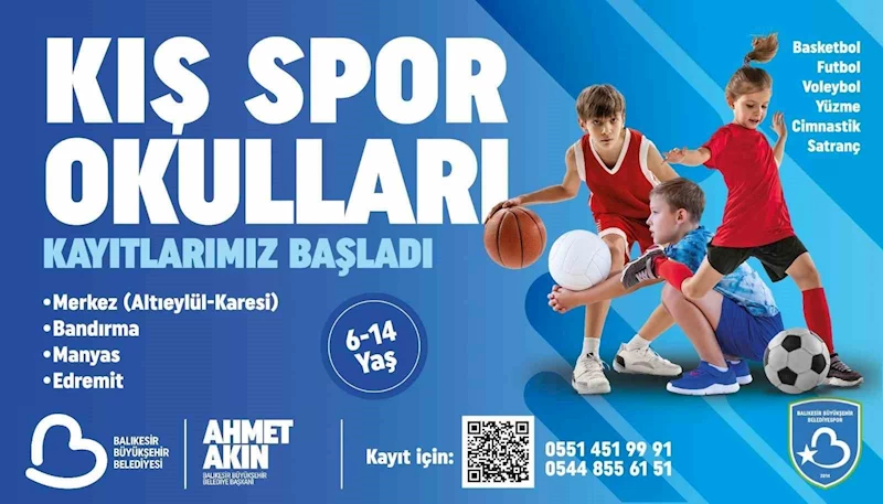 Balıkesir Büyükşehir’nin Kış Spor Okulları’na kayıtlar başladı
