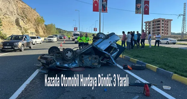 Kazada Otomobil Hurdaya Döndü: 3 Yaralı