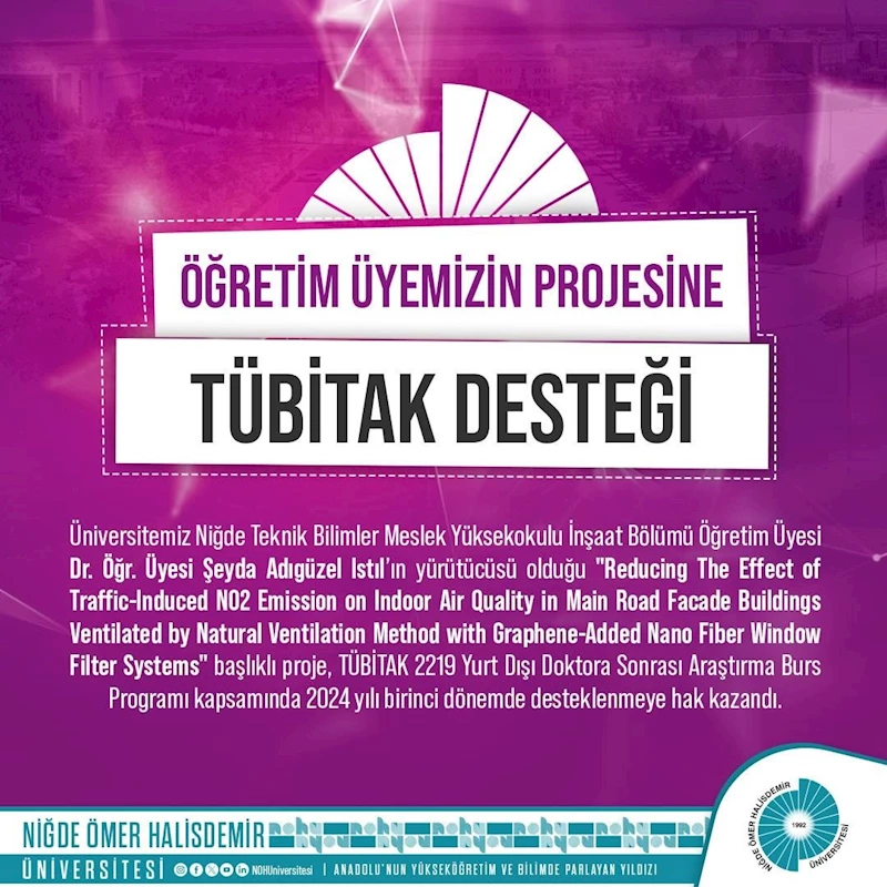 NÖHÜ öğretim üyesinin çevre sağlığına katkı sunacak projesine destek
