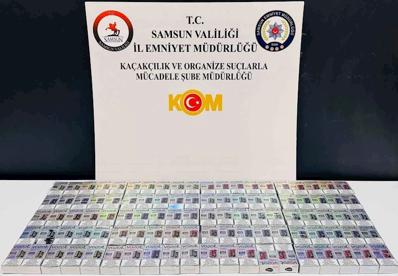 Samsun’da 100 adet kaçak elektronik sigara ele geçirildi
