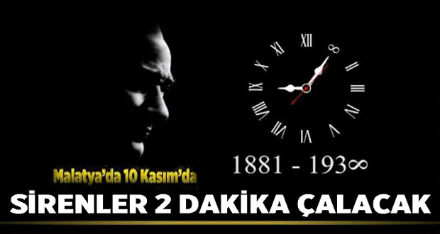 10 Kasım’da Sirenler 2 Dakika Boyunca Çalacak