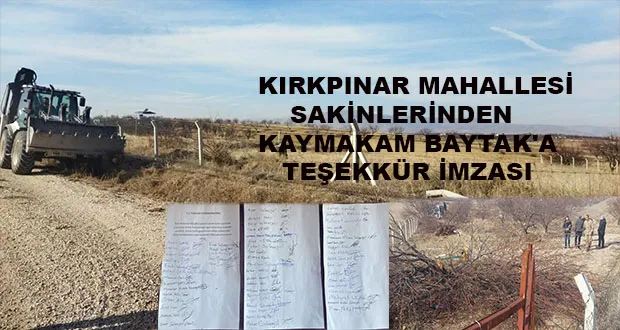 Kırkpınar Mahallesi Sakinlerinden Kaymakam Baytak