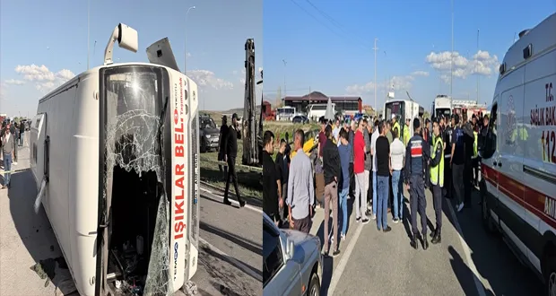İşçi Servisi İle Otomobil Çarpıştı: 12 Yaralı