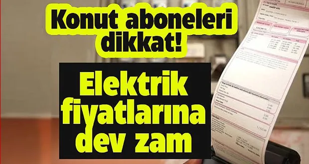 Elektrikte Konut Abonelerine Yüzde 25 Zam