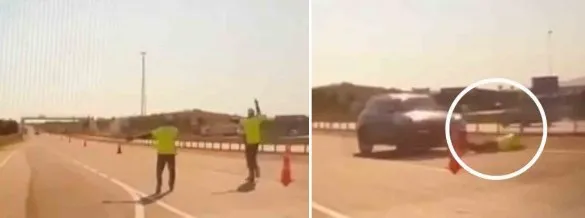 ’Dur’ ihtarına uymayan sürücü, polis memuruna çarpıp kaçtı!