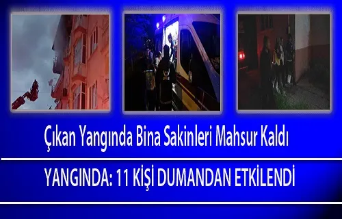 Çıkan Yangında Bina Sakinleri Mahsur Kaldı